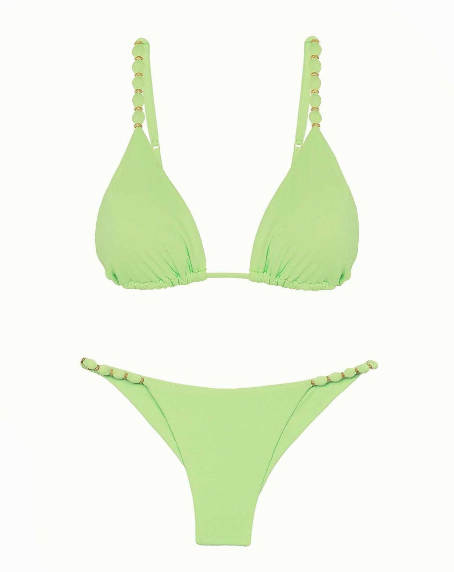 Swim Vix Triangle | Beads Tri Parallel Top Lime