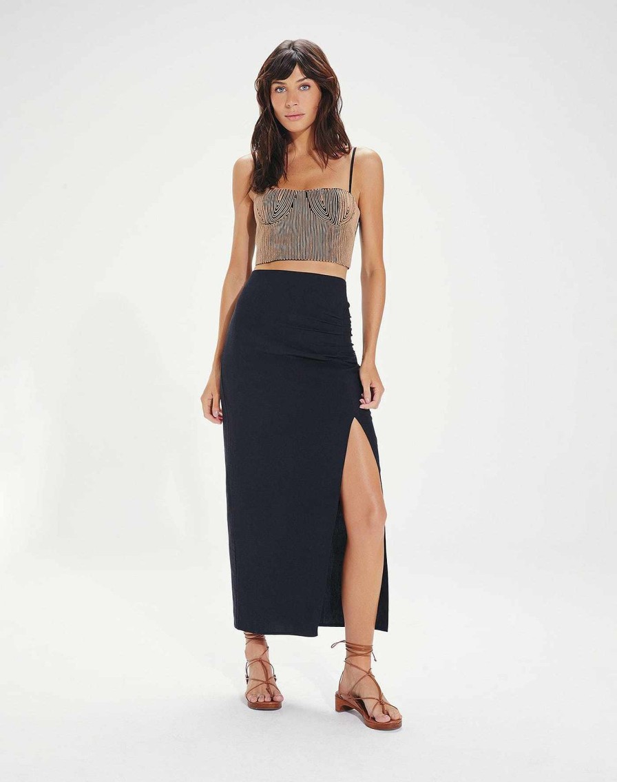 Clothing Vix Skirts | Clara Long Skirt Black