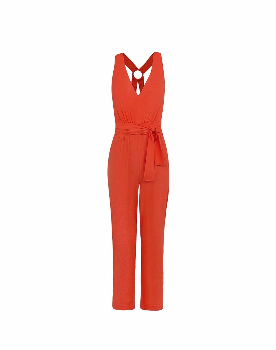 Clothing Vix | Hannah Detail Jumpsuit Tomato