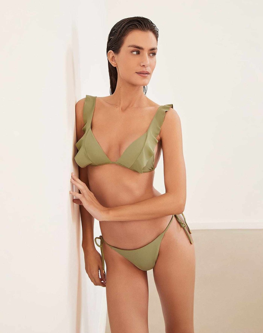 Swim Vix Bralette | Chris Parallel Tri Top Olivine