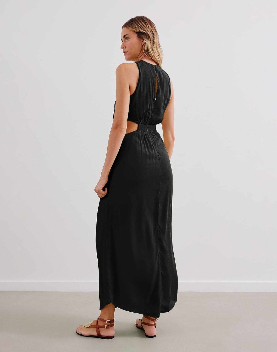 Clothing Vix Long Dresses | Nayara Detail Long Dress Black