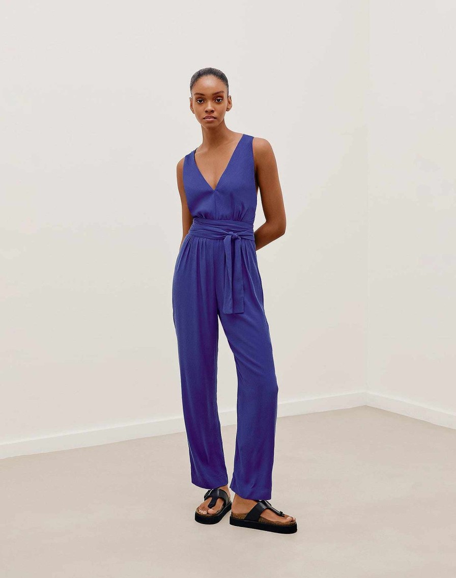 Clothing Vix | Hannah Detail Jumpsuit Lazuli