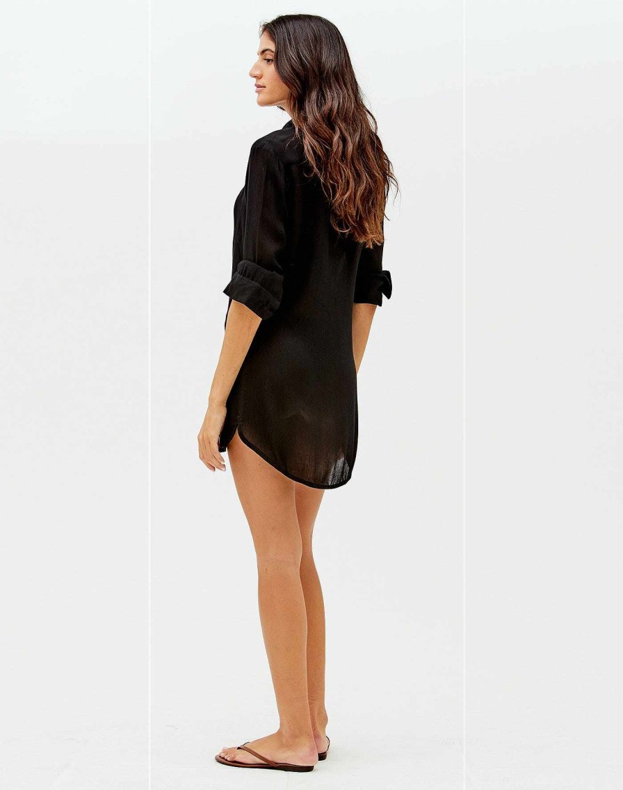 Cover Ups Vix | Mila Blouse Cover Up Black