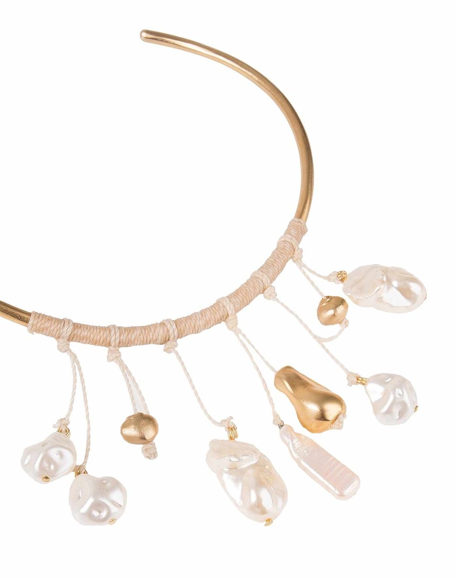 Accessories Vix | Pearl Hoop Necklace