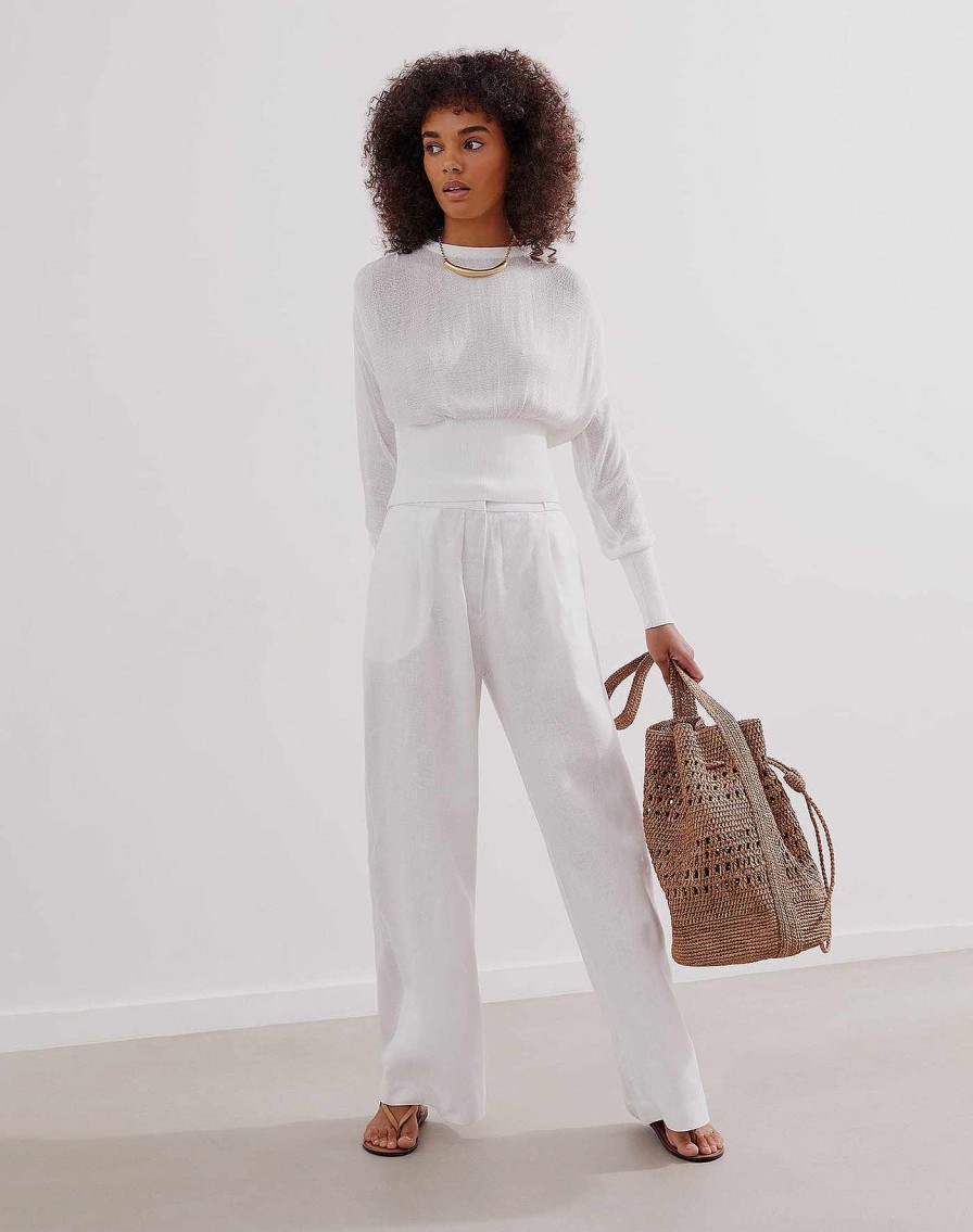 Clothing Vix Sweaters | Knit Eliza Blouse Off White