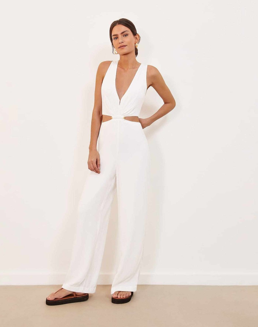 Clothing Vix | Nayara Detail Jumpsuit Off White