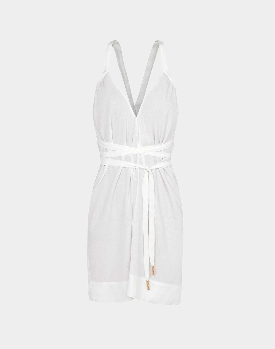 Clothing Vix Short Dresses | Audrey Detail Short Dress Off White