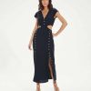 Clothing Vix Long Dresses | Angelina Detail Long Dress Black