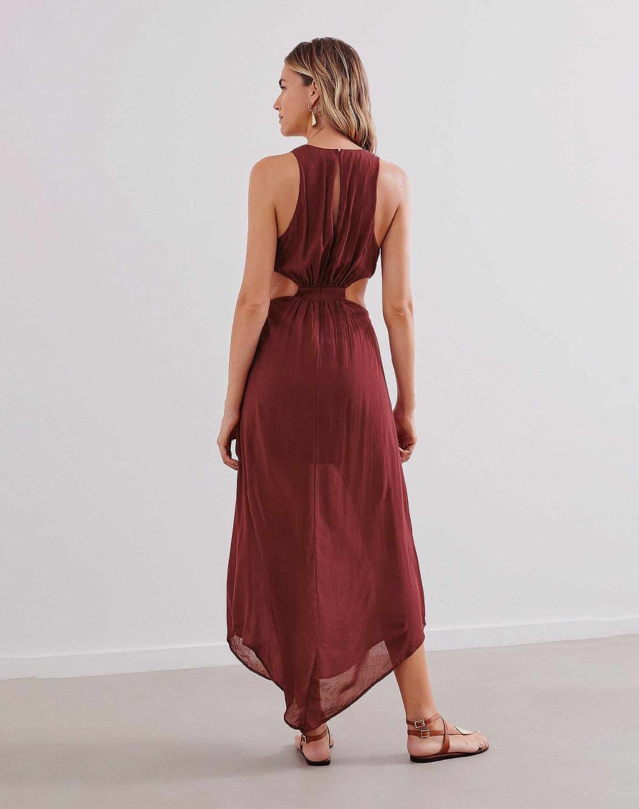 Clothing Vix Long Dresses | Nayara Long Dress Cranberry