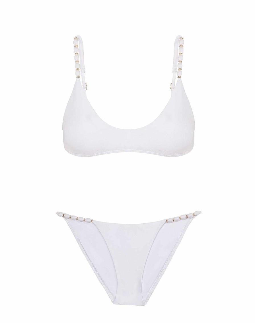 Swim Vix Full | Beads String Bottom White