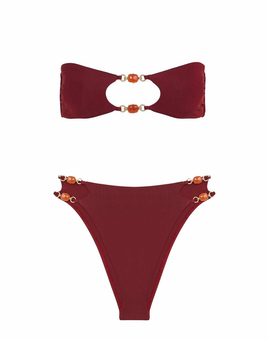 Swim Vix Brazilian | Martha Hot Pant Bottom Cranberry