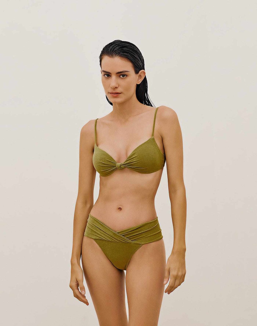 Swim Vix Bralette | Erin Knot Top Avocado