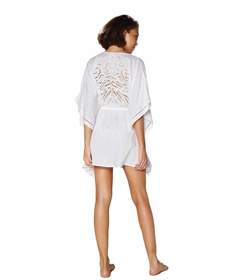 Cover Ups Vix | Embroidery Kimono White