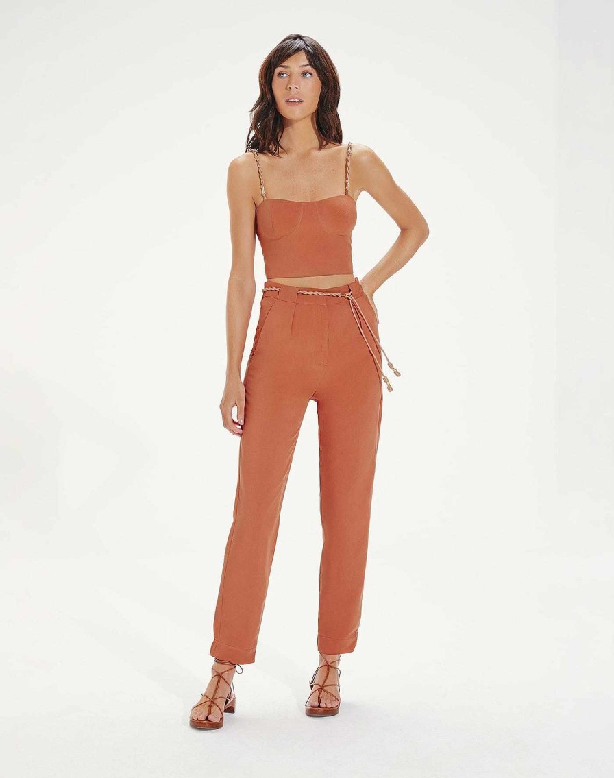 Clothing Vix Pants | Lucca Detail Pants Rust