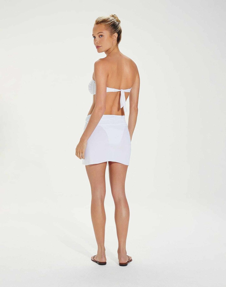 Cover Ups Vix | Karen Mini Pareo Skirt White