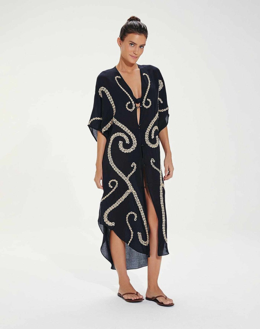 Cover Ups Vix | Braid Detail Long Caftan