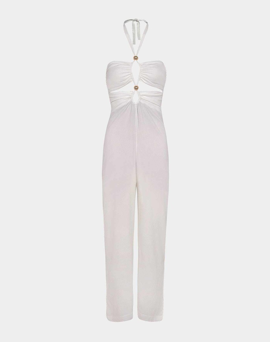 Clothing Vix | Luana Detail Jumpsuit Off White