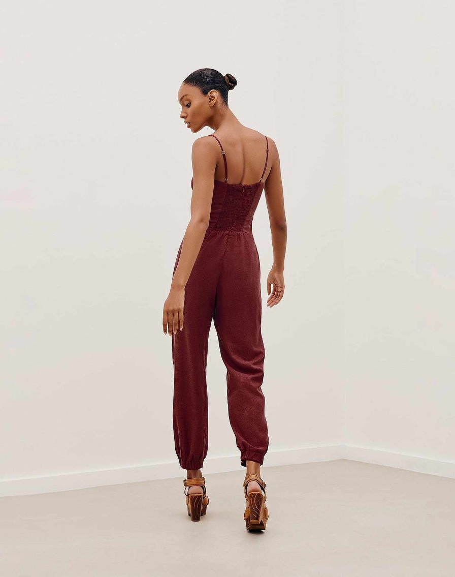 Clothing Vix | Tuane Jumpsuit Cranberry