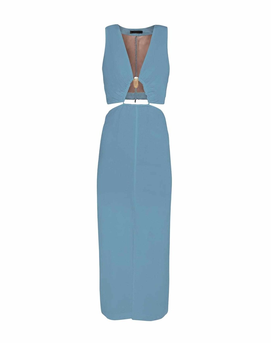 Clothing Vix Long Dresses | Gracie Detail Long Dress Zen