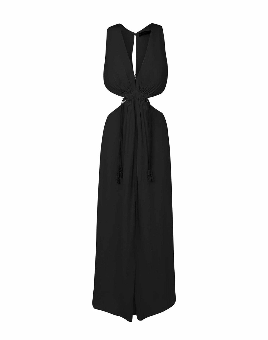 Clothing Vix Long Dresses | Nayara Detail Long Dress Black