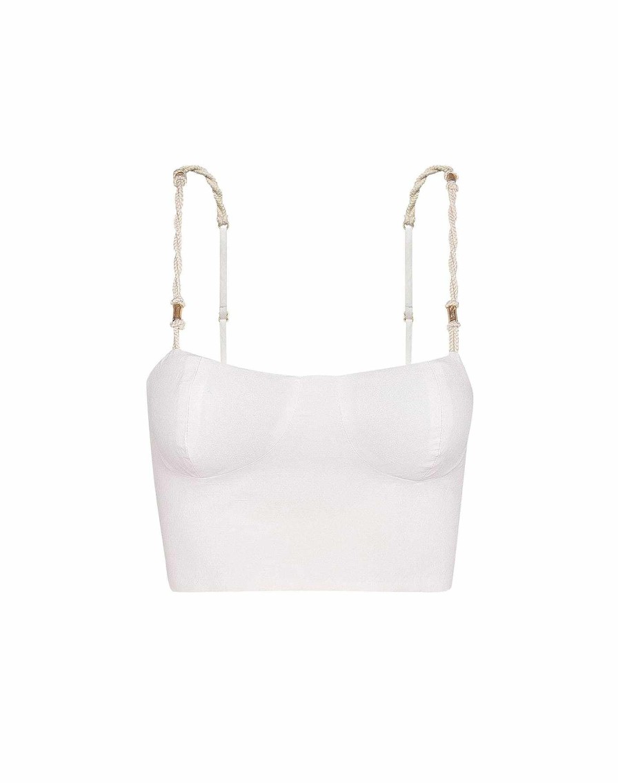 Clothing Vix Sleeveless Tops | Jaime Detail Top Off White