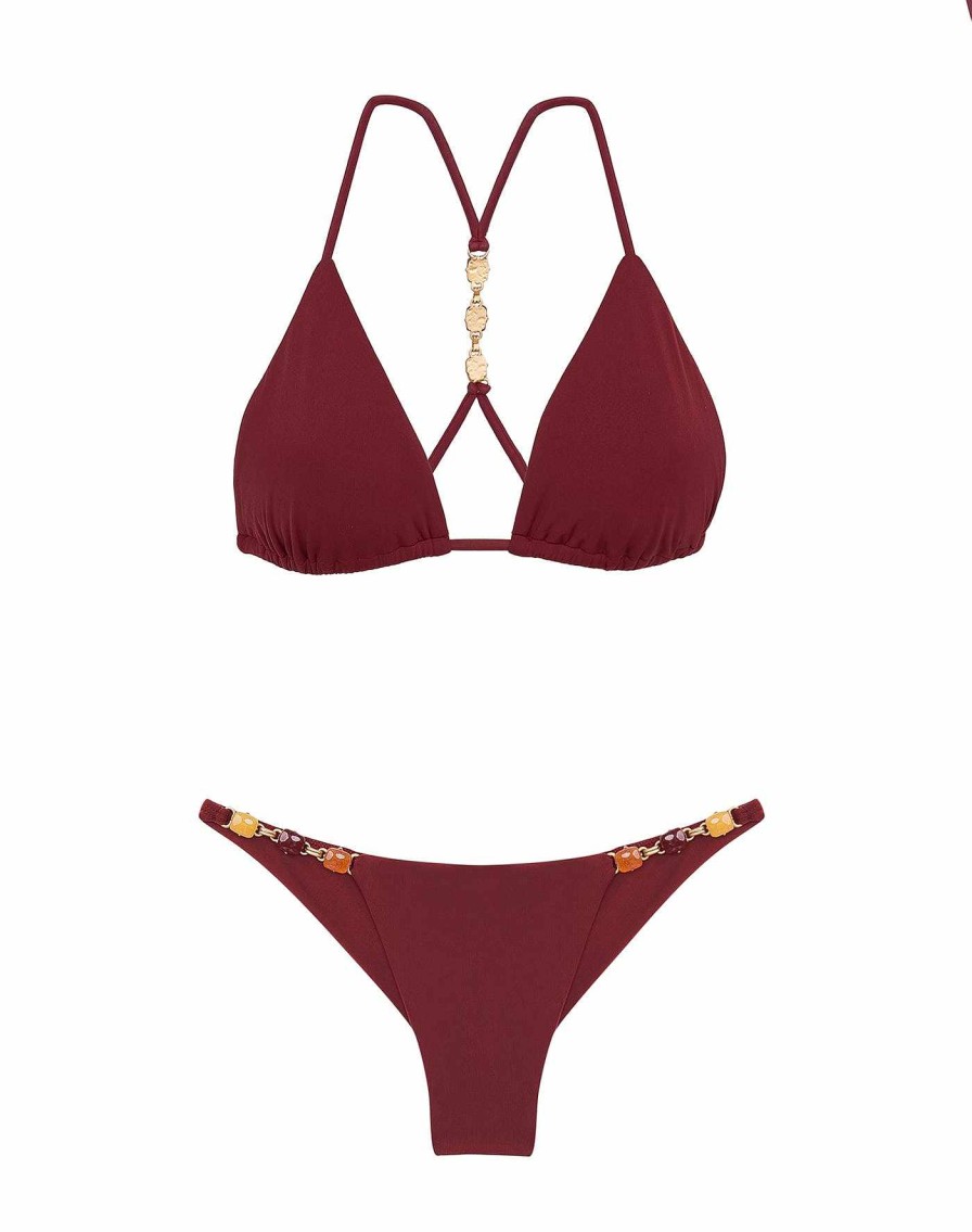 Swim Vix Brazilian | Martha Detail Bottom Cranberry