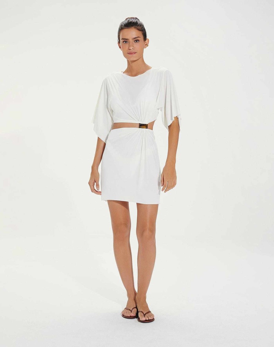 Cover Ups Vix | Zaila Detail Short Cover Up Off White