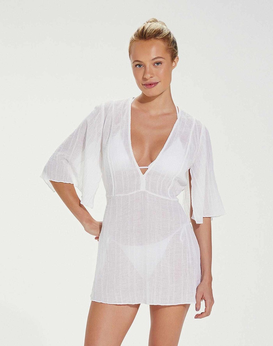 Cover Ups Vix | Malia Short Caftan White