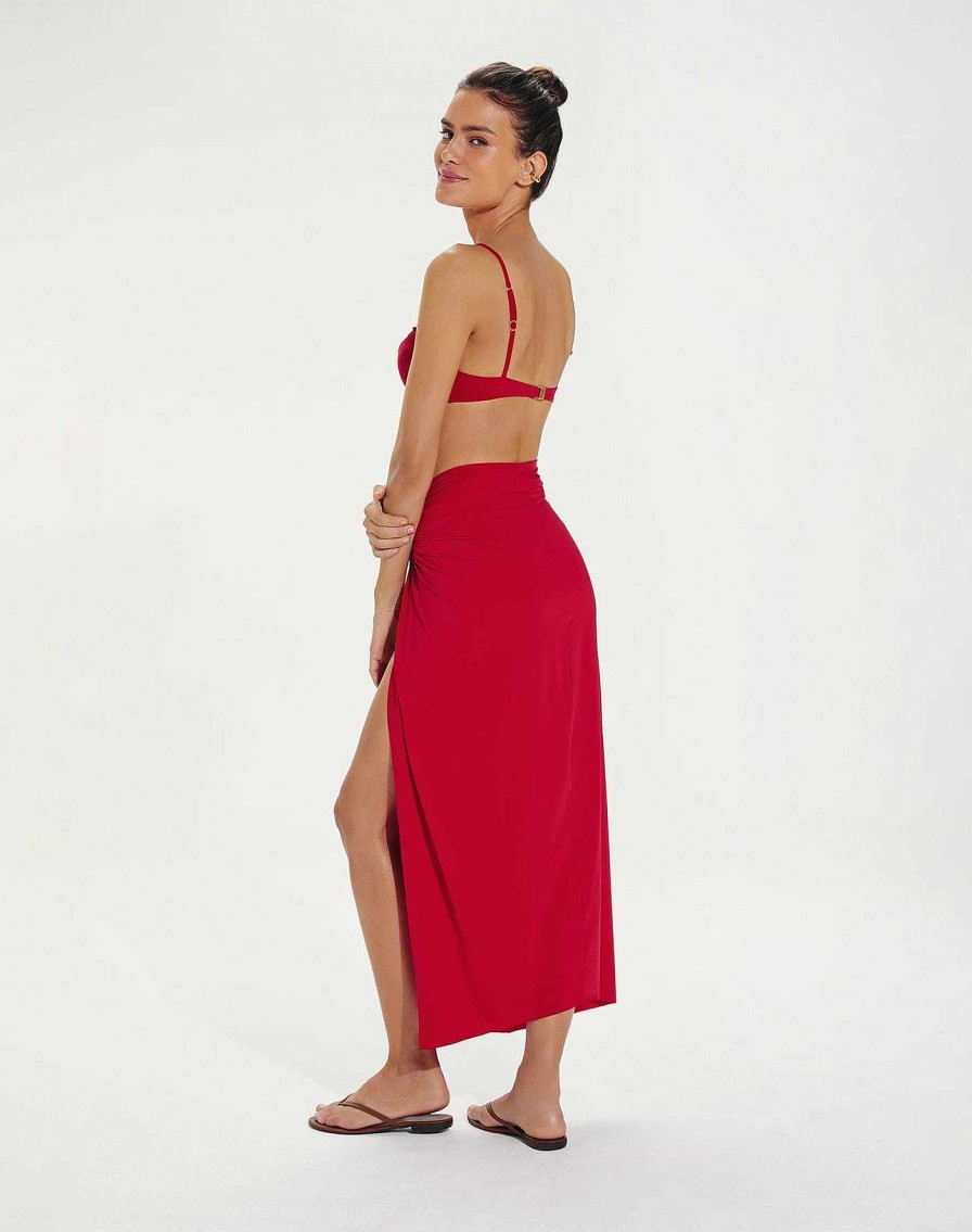 Cover Ups Vix | Karen Midi Skirt Red Pepper