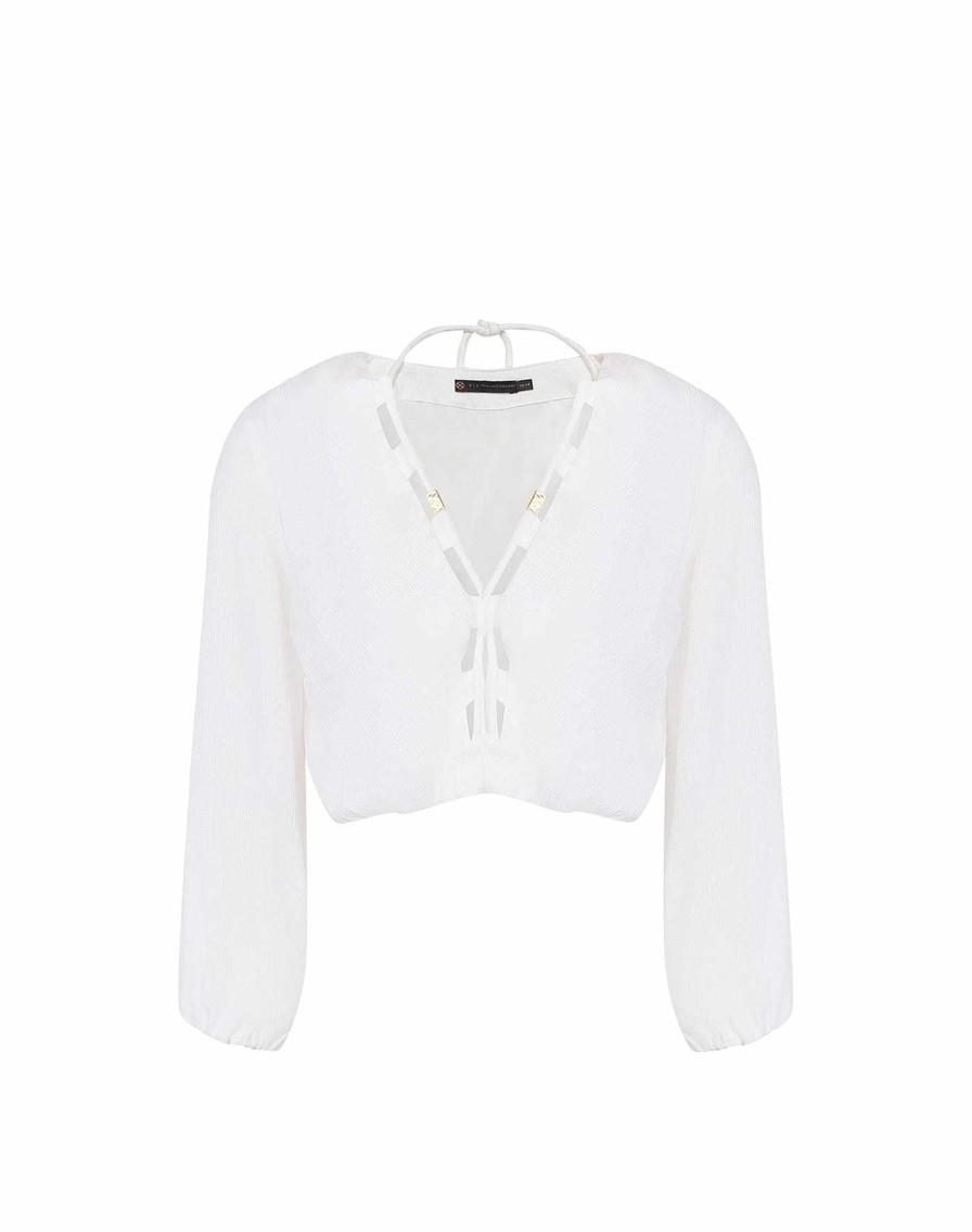 Clothing Vix Long Sleeve Tops | Ino Long Sleeve Blouse Off White