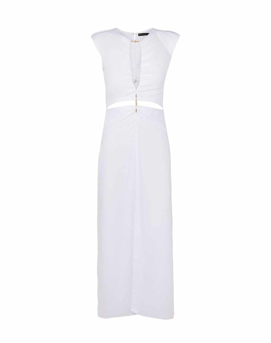 Clothing Vix Midi Dresses | Saori Detail Midi Dress Off White