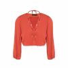 Clothing Vix Long Sleeve Tops | Ino Long Sleeve Blouse Brick