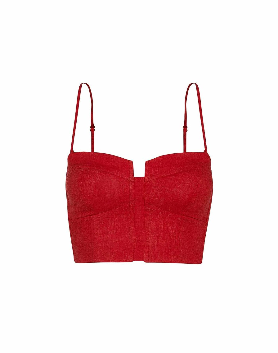 Clothing Vix Sleeveless Tops | Nadia Top Red Pepper