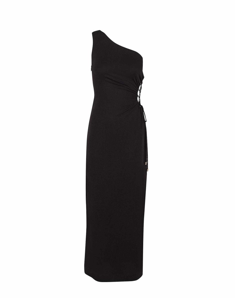 Clothing Vix Long Dresses | Carina Detail Long Dress Black