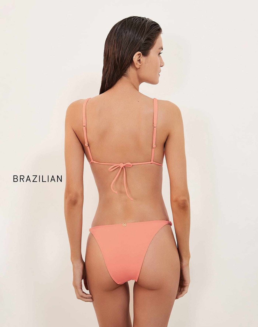 Swim Vix Triangle | Beads Tri Parallel Top Peach