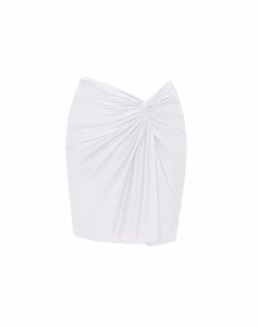 Cover Ups Vix | Karen Mini Pareo Skirt White