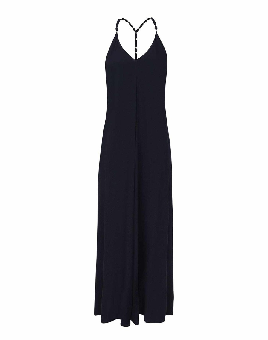 Clothing Vix Long Dresses | Remi Detail Long Dress Black