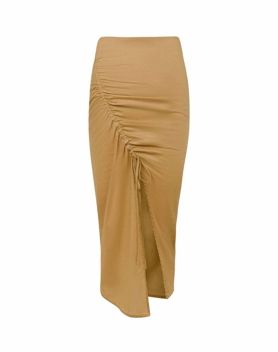 Clothing Vix Skirts | Misa Midi Skirt Walnut