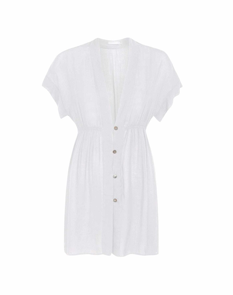 Cover Ups Vix | Fuji Caftan White