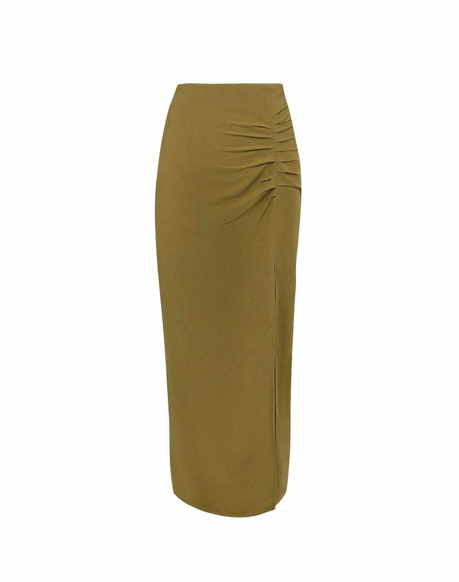 Clothing Vix Skirts | Clara Long Skirt Avocado