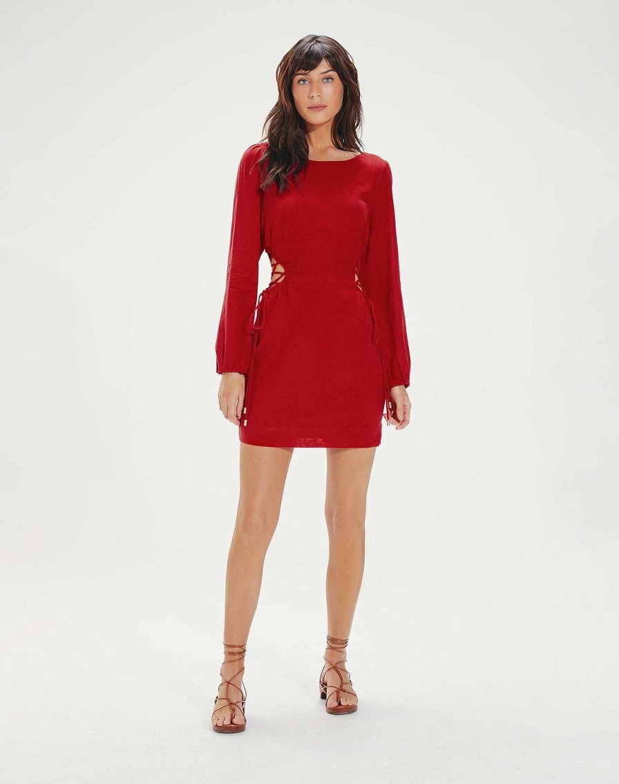 Clothing Vix Short Dresses | Carina Detail Short Dress Red Pepper